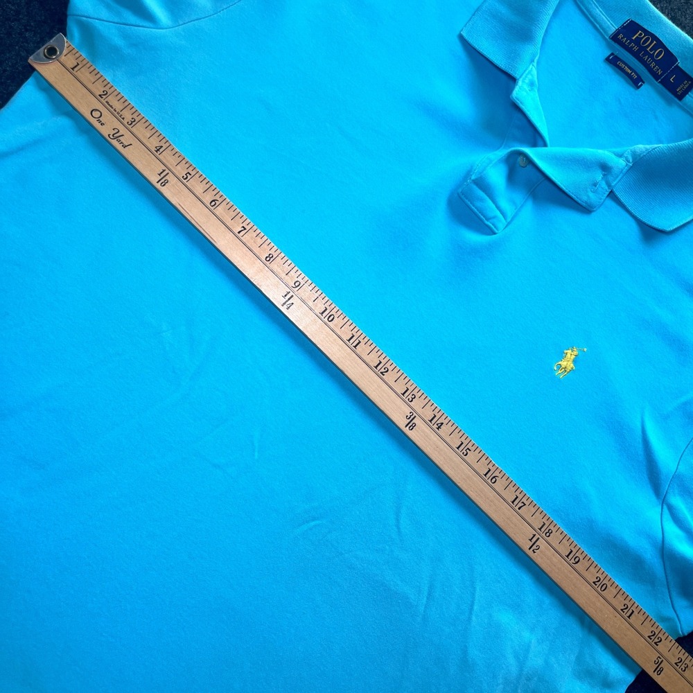 Polo Ralph Lauren Polo Shirt Mens L Blue Excellent Cotton Short Sleeve - Picture 6 of 7